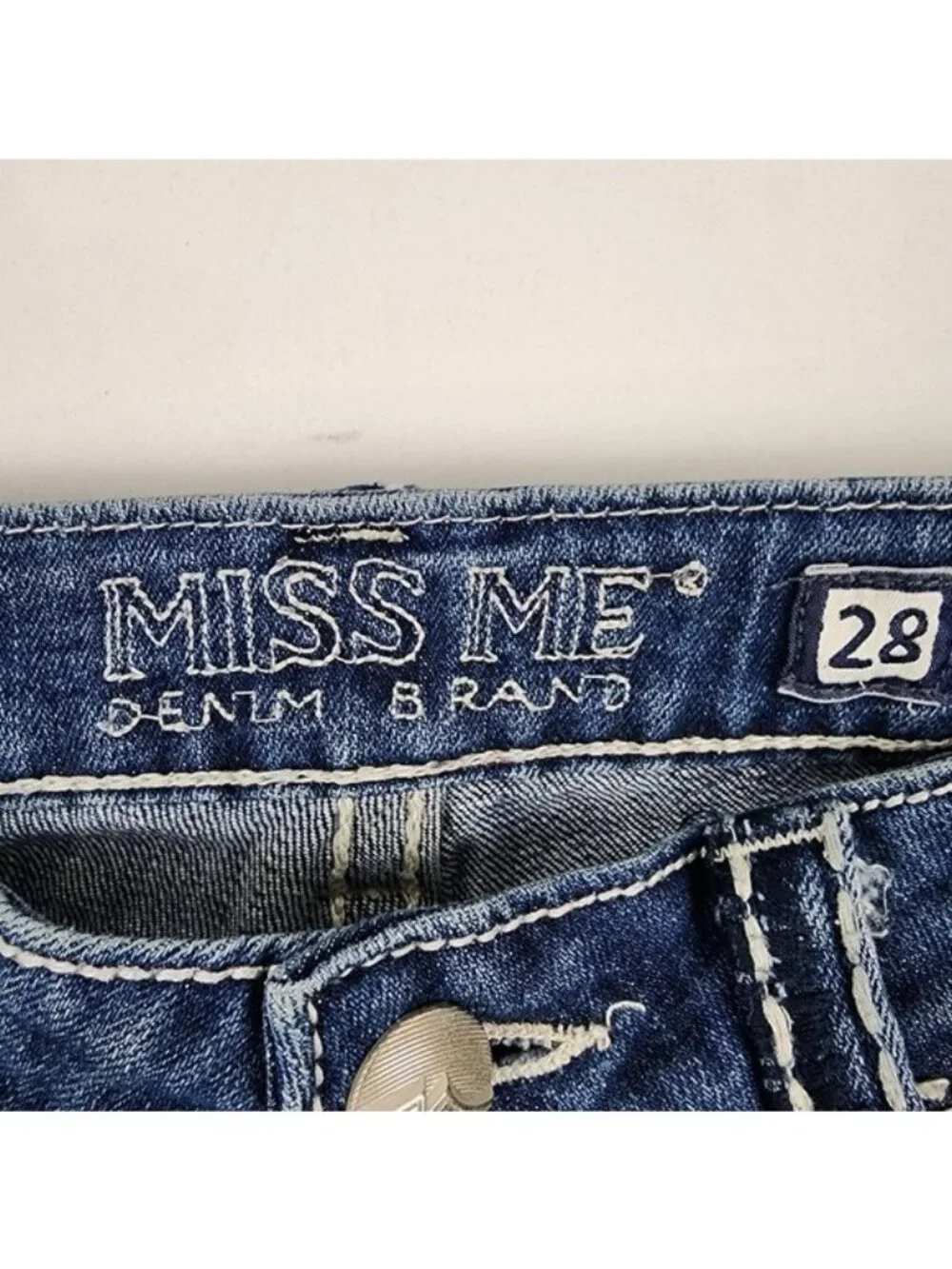 Miss Me Jeans Womens 28 Blue Capri Thick Threading JB1026P4 (28x26)